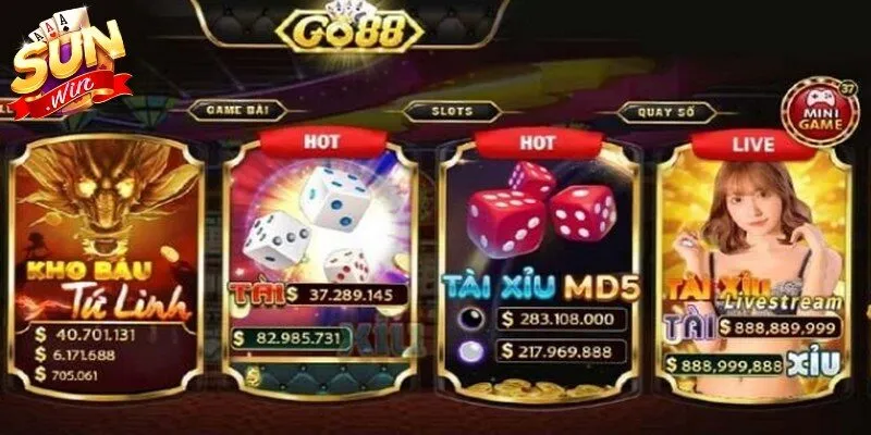 Top 5 Cổng Game Bài Đổi Thưởng Uy Tín Đáng Chơi Nhất 2026 11 Sunwin Go88 được mệnh danh là "ông vua" của dòng game nạp rút trực tiếp
